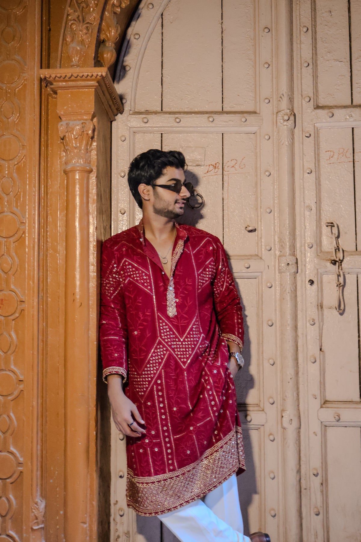 Magenta Heritage Embroidered Kurta